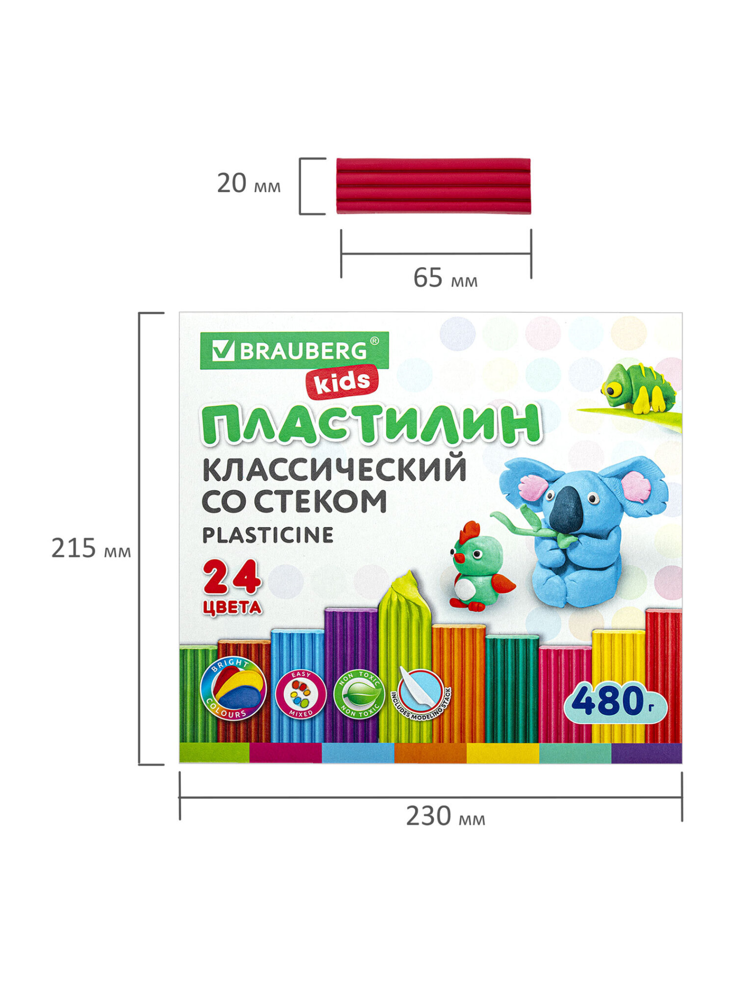 Пластилин Brauberg 24 цв. - фото 13