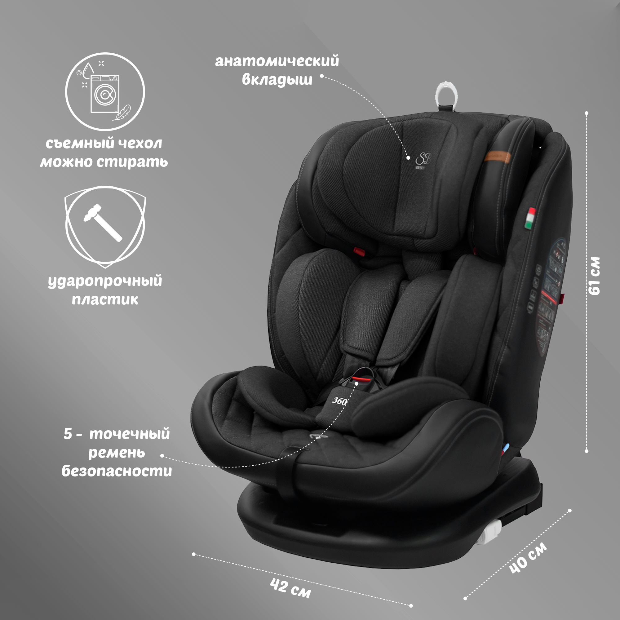 Автокресло Sweet Baby Ranger Isofix 0+/1/2/3 (0-36 кг) - фото 3