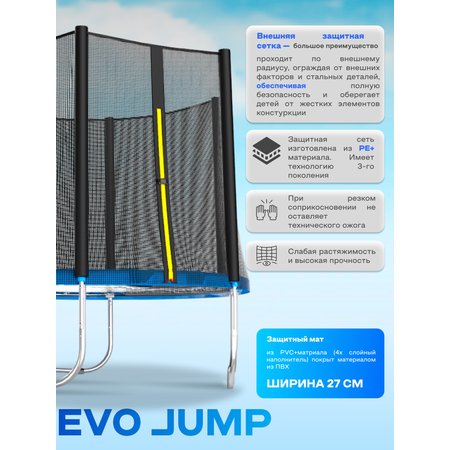 Батут каркасный EVO JUMP EVO jump Батут каркасный EVO JUMP Just Outside 6ft blue с защитной сеткой, диаметр 183 см