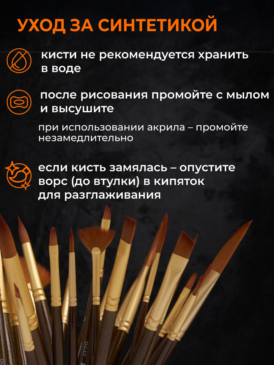 Кисть Малевичъ 3 шт. (синтетика) - фото 7