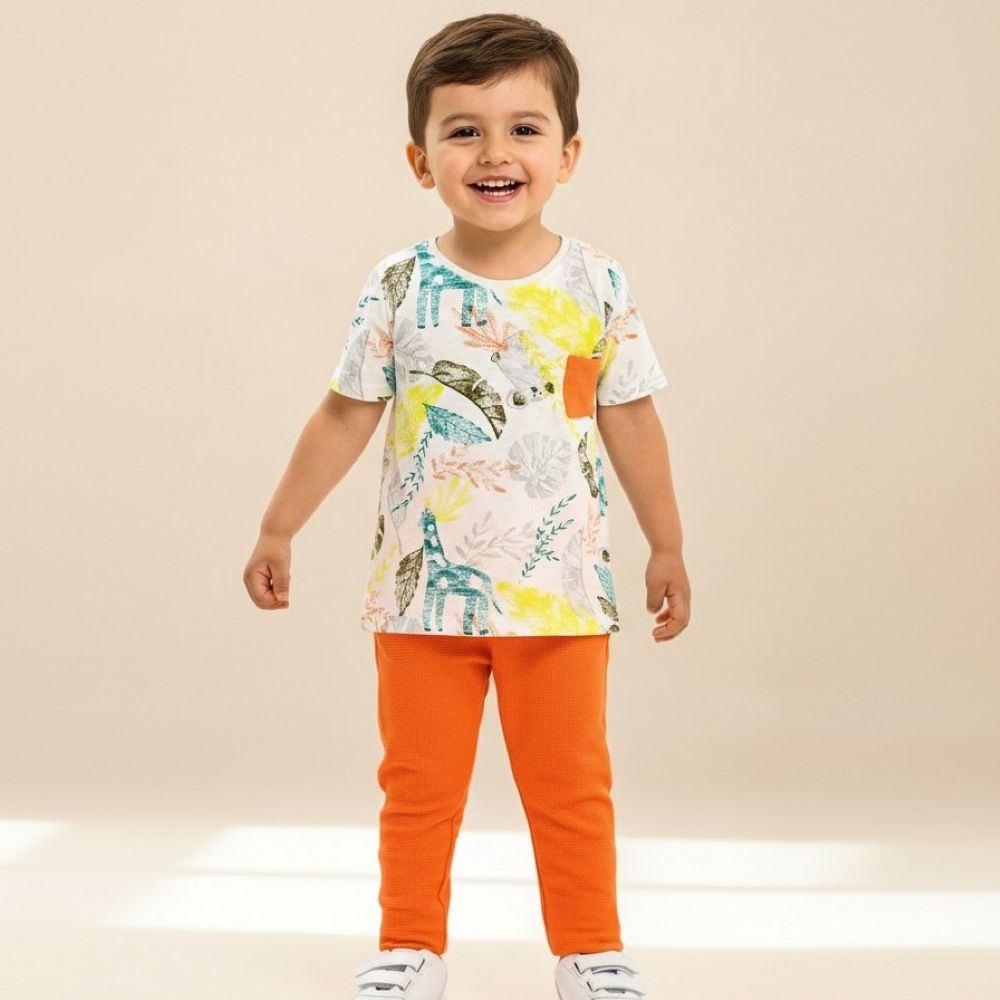 Изображение товара Комплект для мальчика футболка с брюками Deiko Baby 92 летний хлопковый