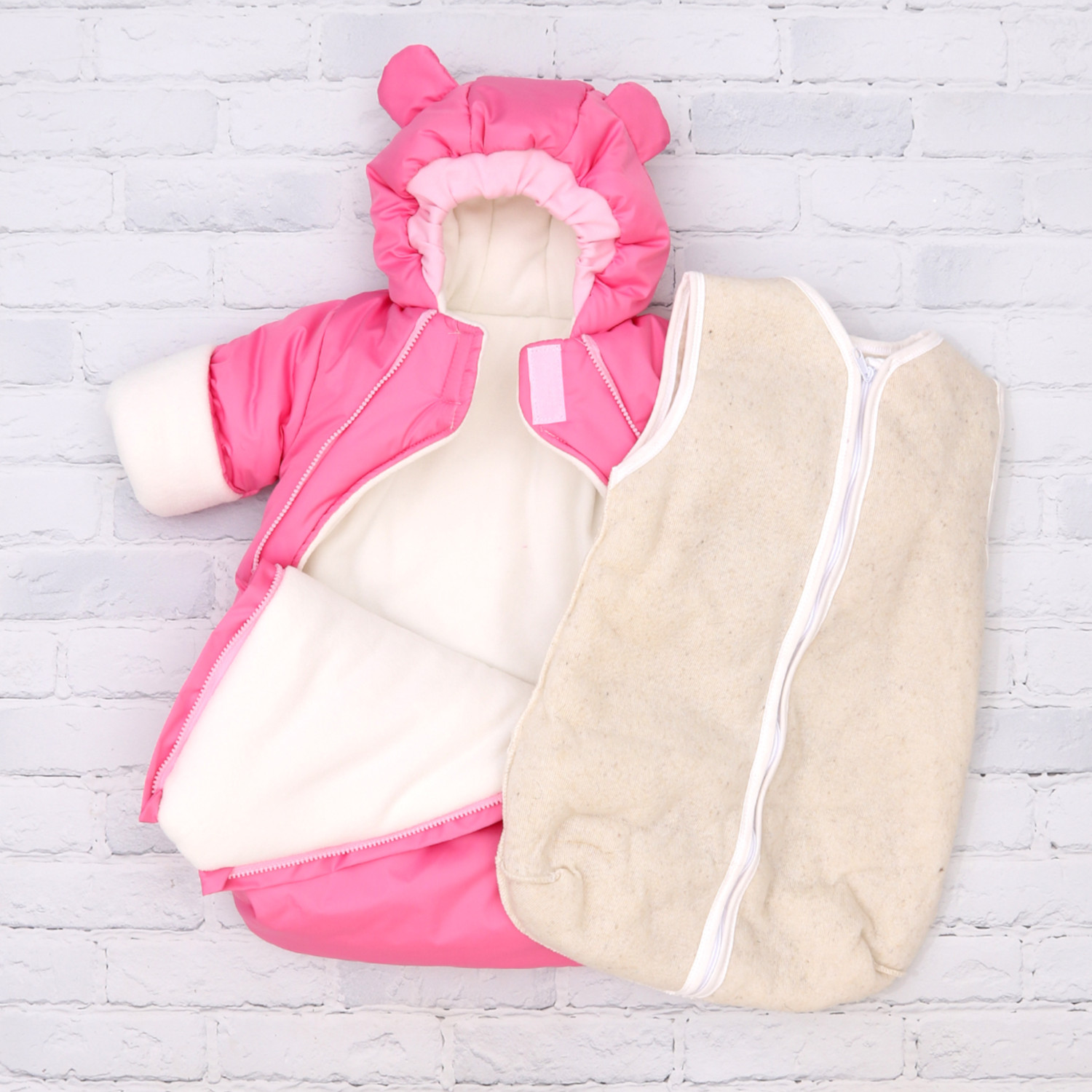 Конверт в коляску Осьминожка Мишки розовый - фото 10