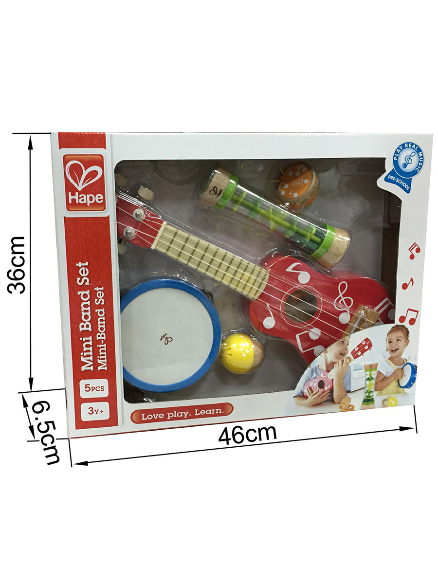 Игрушка музыкальная Hape Мини-группа гитара, бубен - фото 7