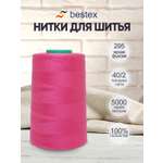 Нитки Bestex промышленные универсальные для шитья и рукоделия 40/2 5000 ярд 1 шт 295 фуксия