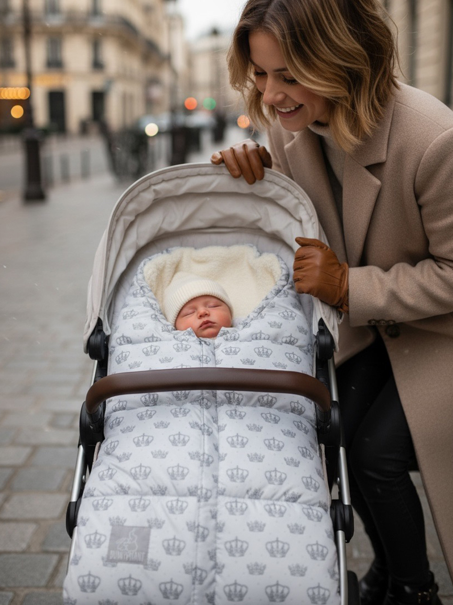 Конверт в коляску Bunnyphant серебряный - фото 2