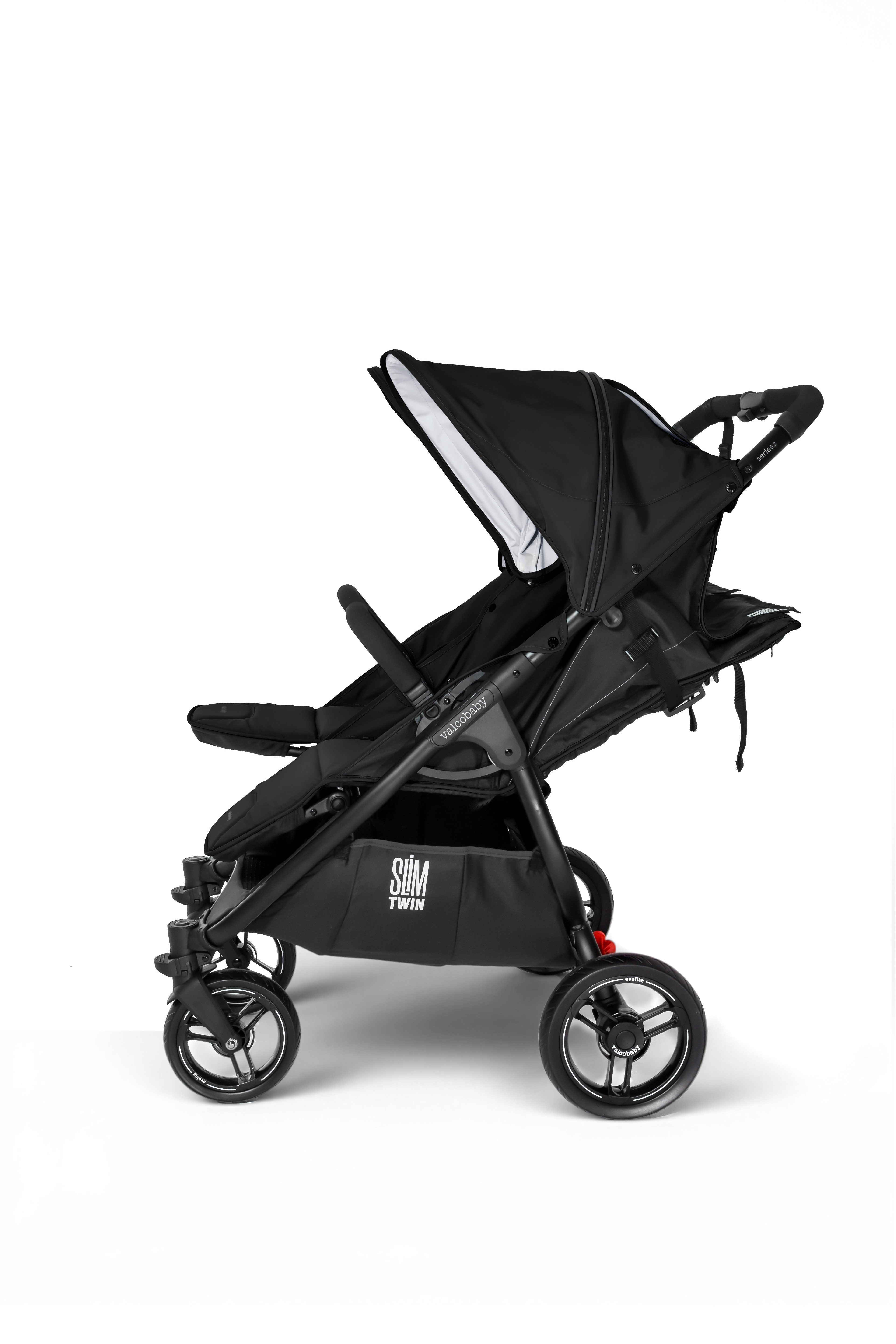 Коляска прогулочная для двойни Valco baby черный - фото 8