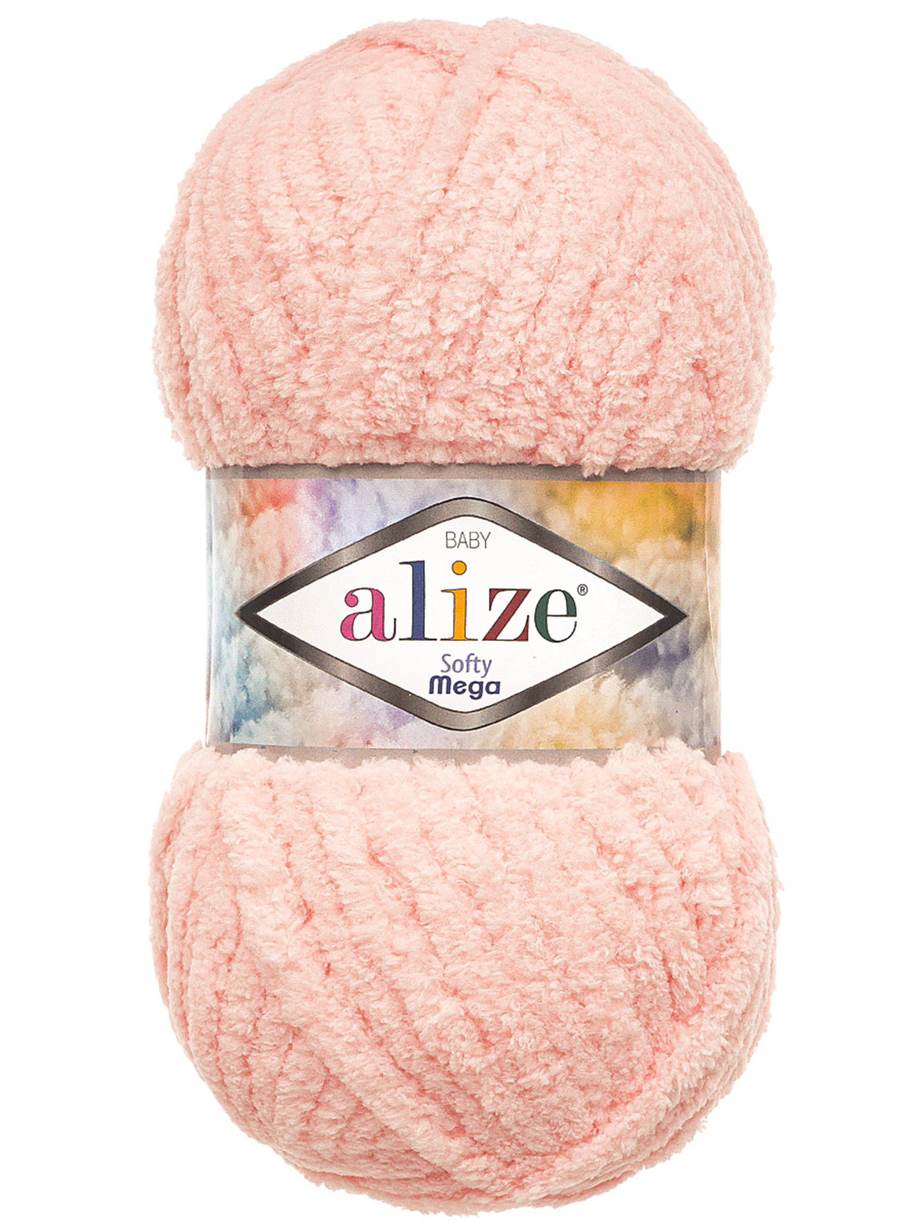 Пряжа для вязания Alize softy mega 100 гр 70 м микрополиэстер мягкая 340 пудра розовая 5 мотков - фото 4