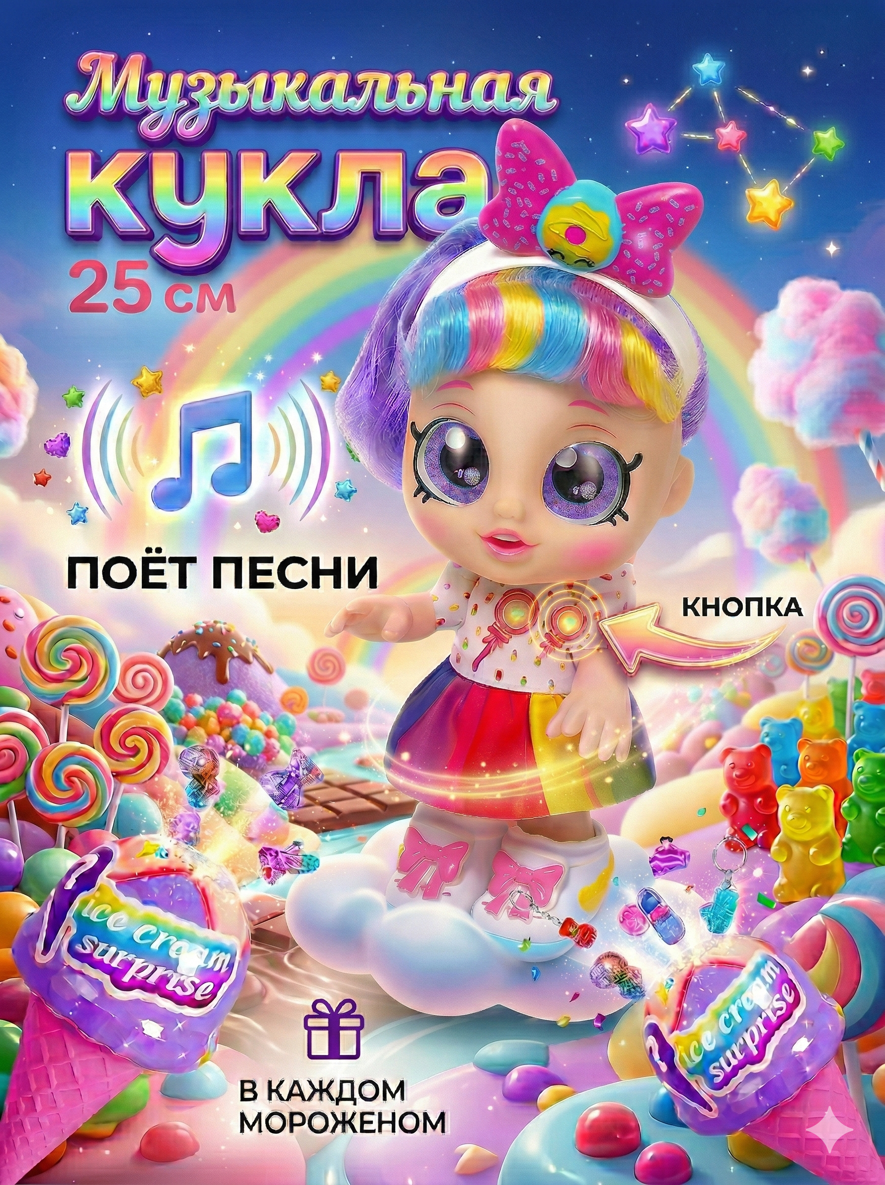 Кукла модельная SHARKTOYS музыкальная с сюрпризом 2710004 - фото 1