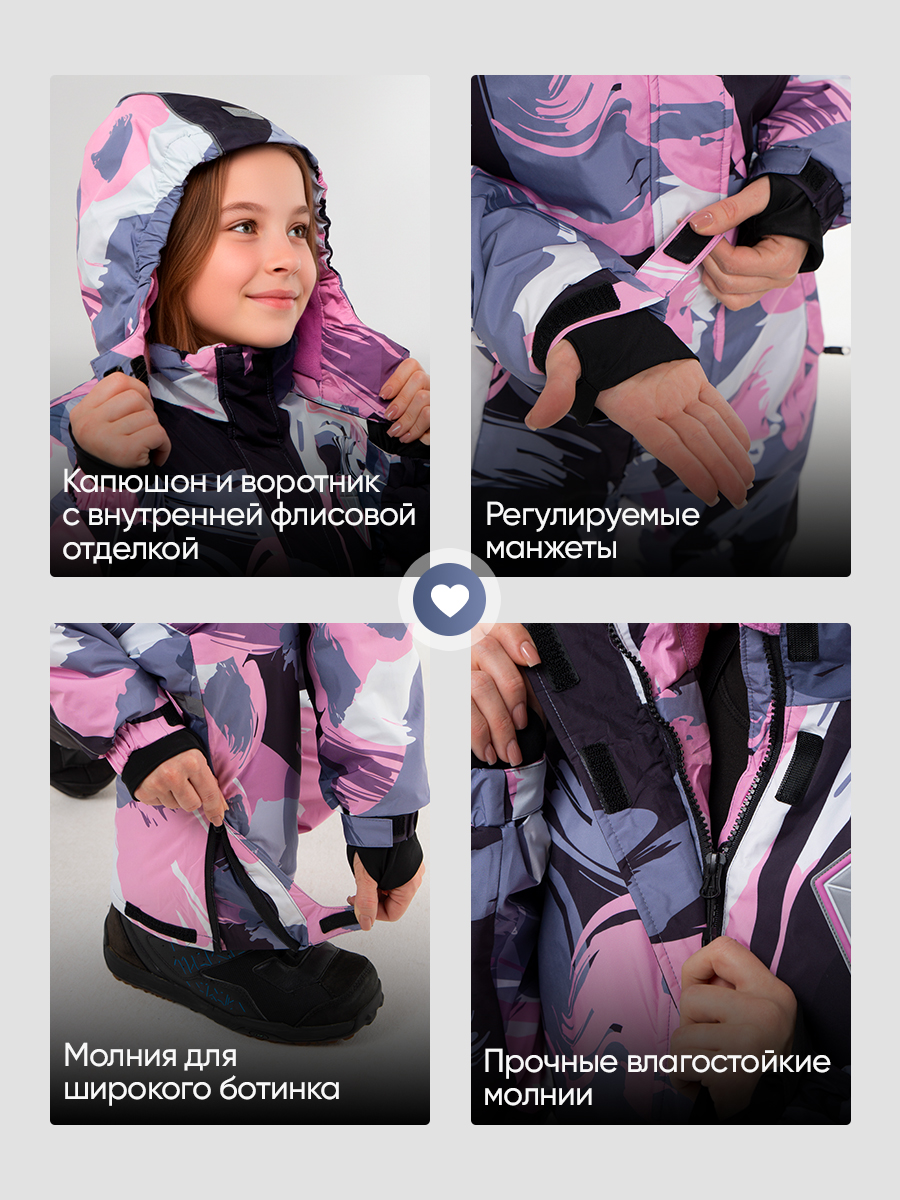 Комбинезон Saimaa Glo-10 серо-розовый - фото 6