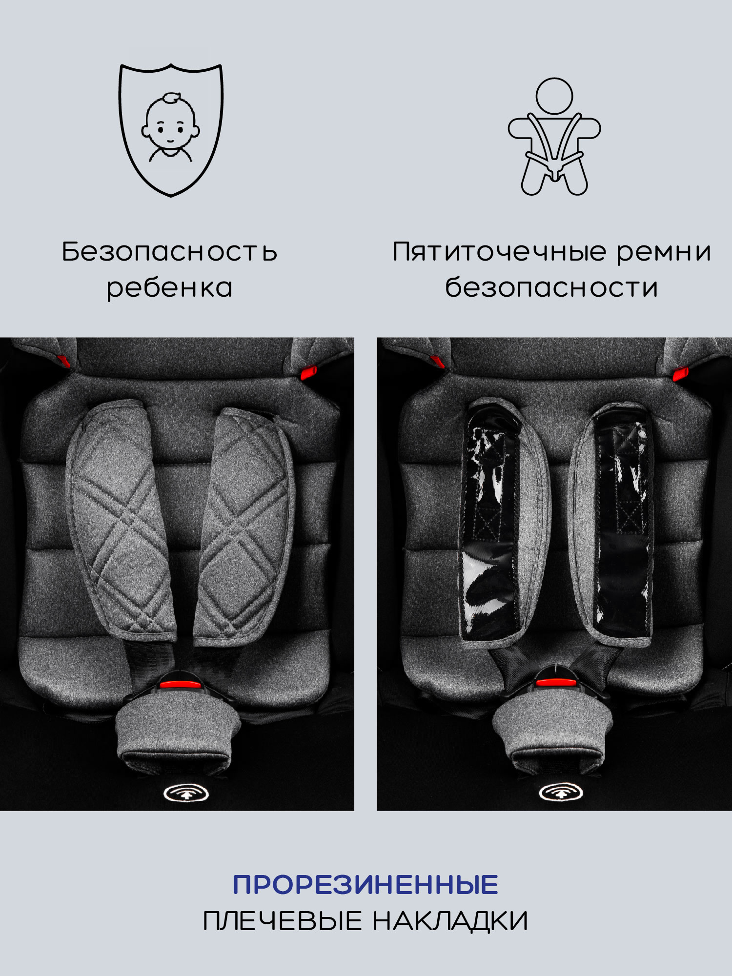 Автокресло Amarobaby ST-3 Isofix 0+/1/2/3 (0-36 кг) серый - фото 14