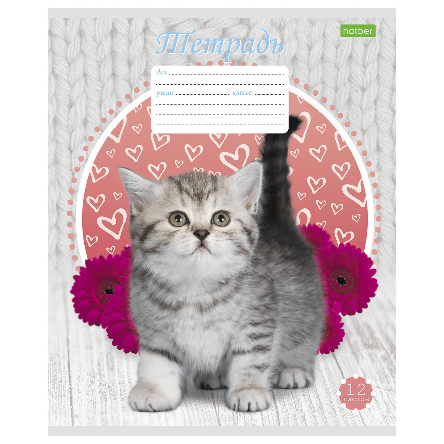 Тетрадь Hatber клетка 12 лист. в ассортименте - фото 4