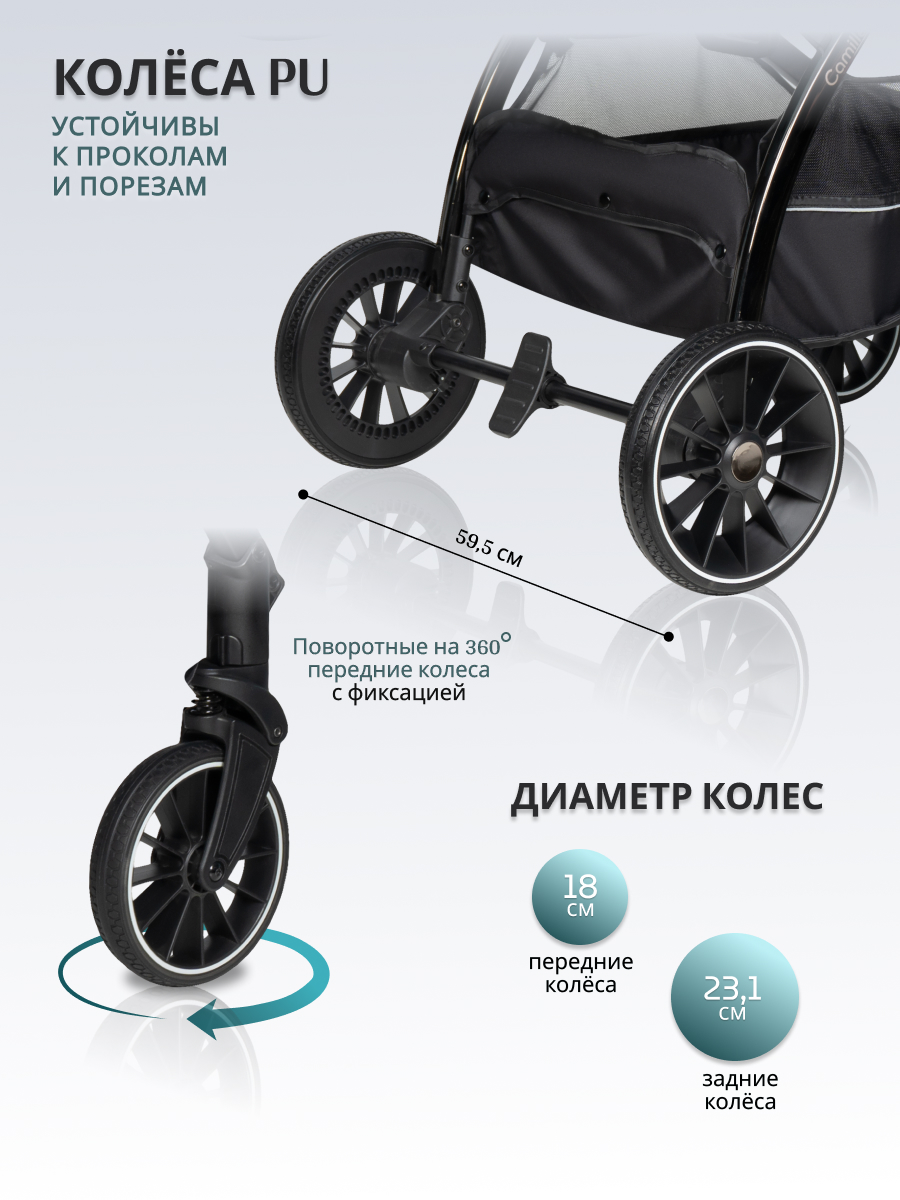 Коляска 3в1 Farfello Camille зеленый - фото 8