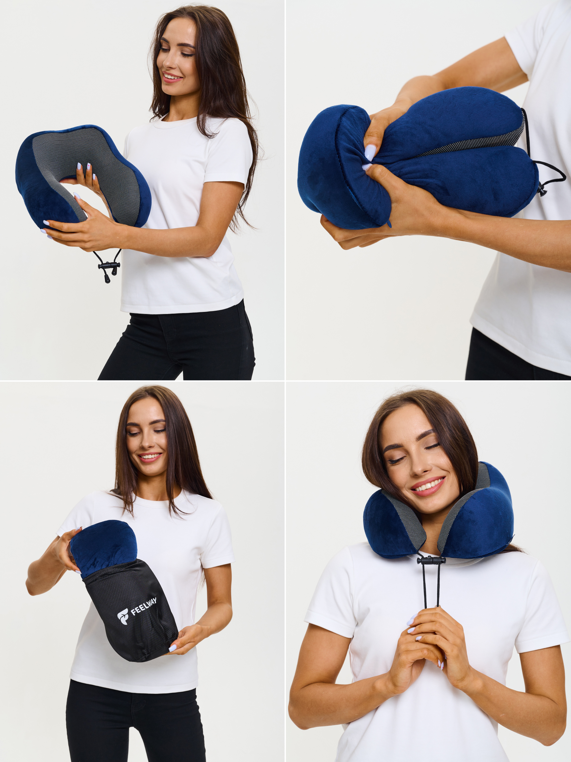 Подушка автомобильная Feelway Подушка дорожная под шею 16 x 20 см 1 шт. - фото 4