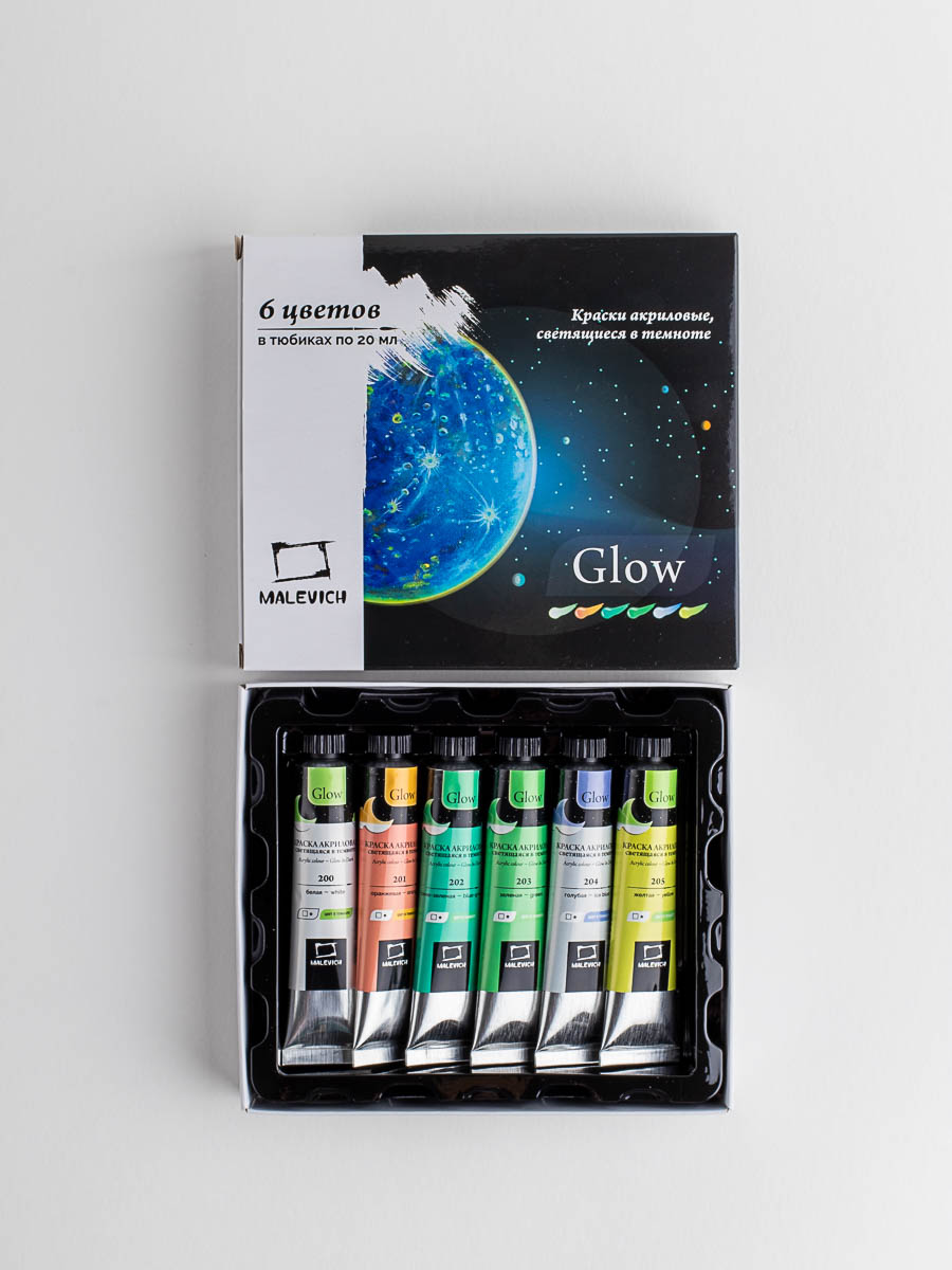 Краски акриловые Малевичъ 6 цв. - фото 2