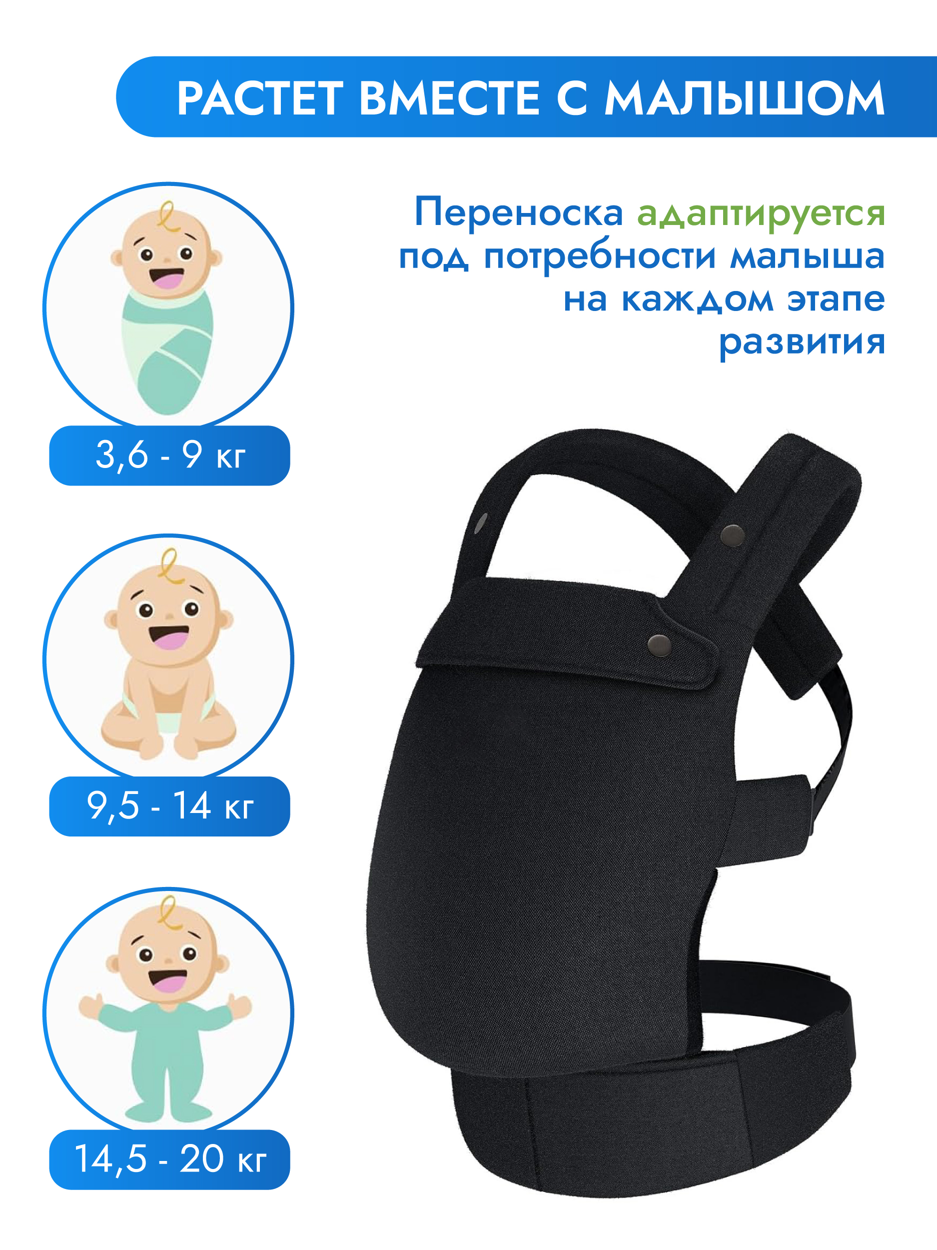 Рюкзак-слинг Puremama эргорюкзак - фото 5