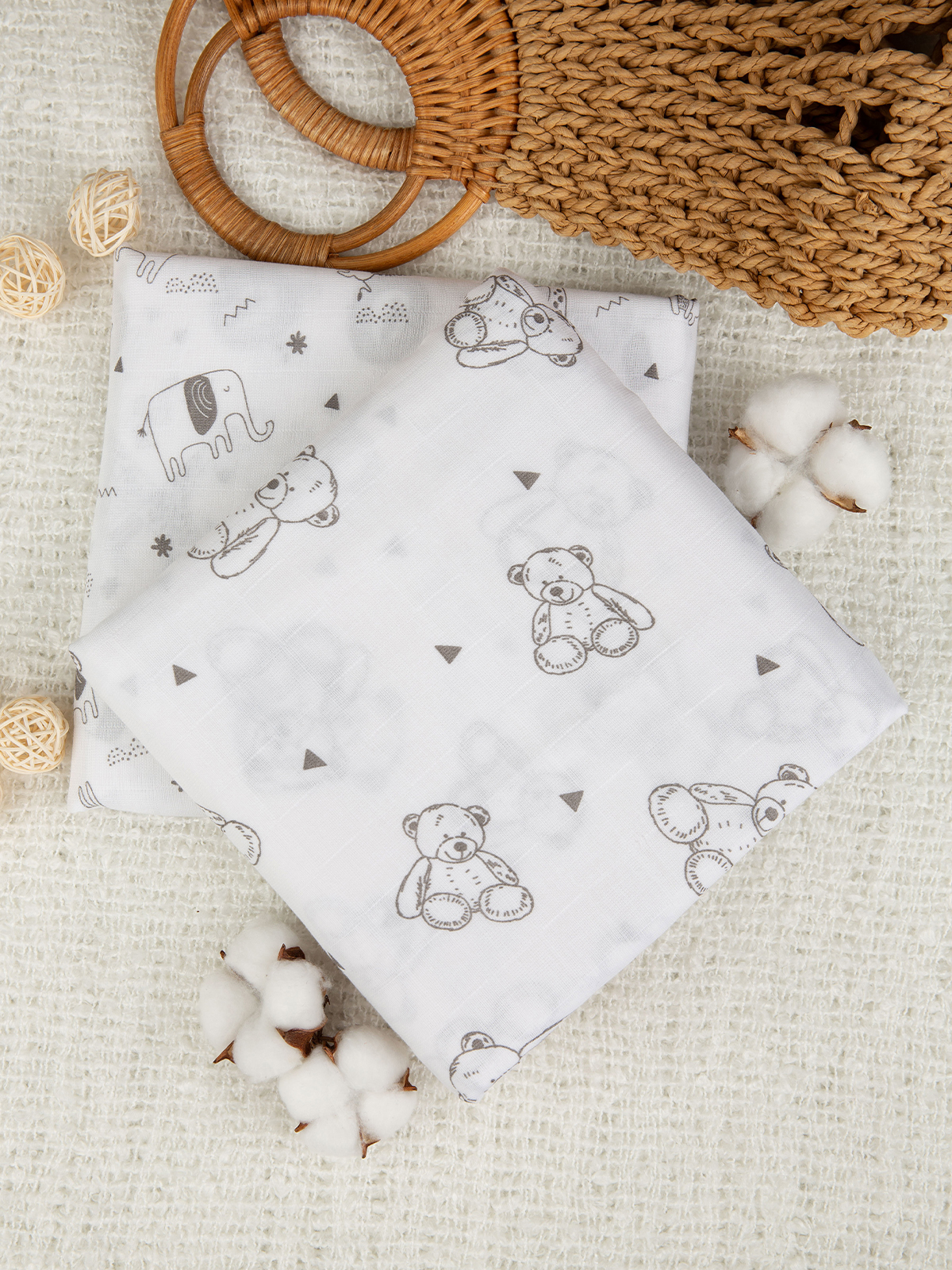 Пелёнка inlovery муслин 130x90 см 2 шт. - фото 11