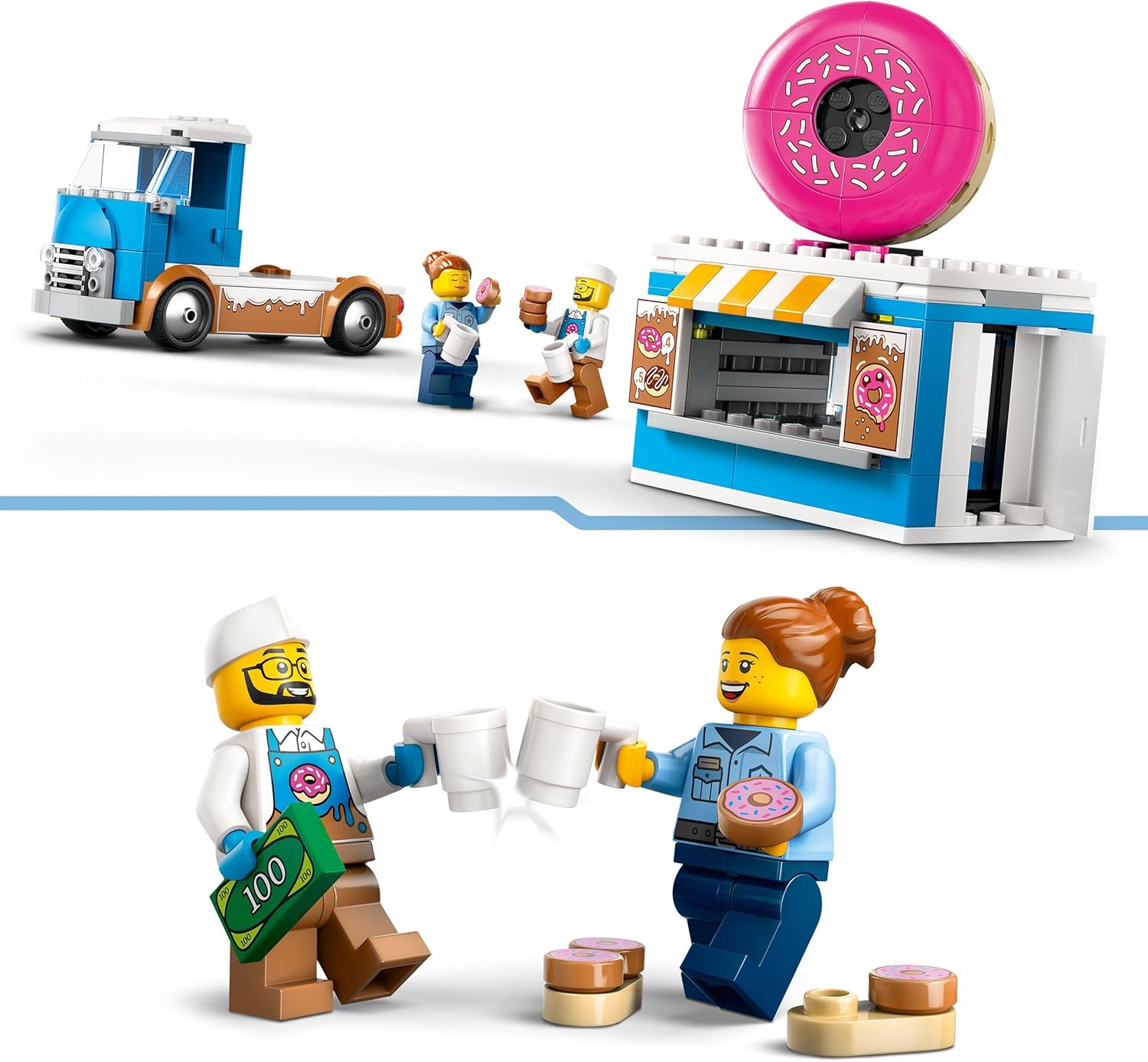 Конструктор LEGO City Грузовик для пончиков блочный - фото 4