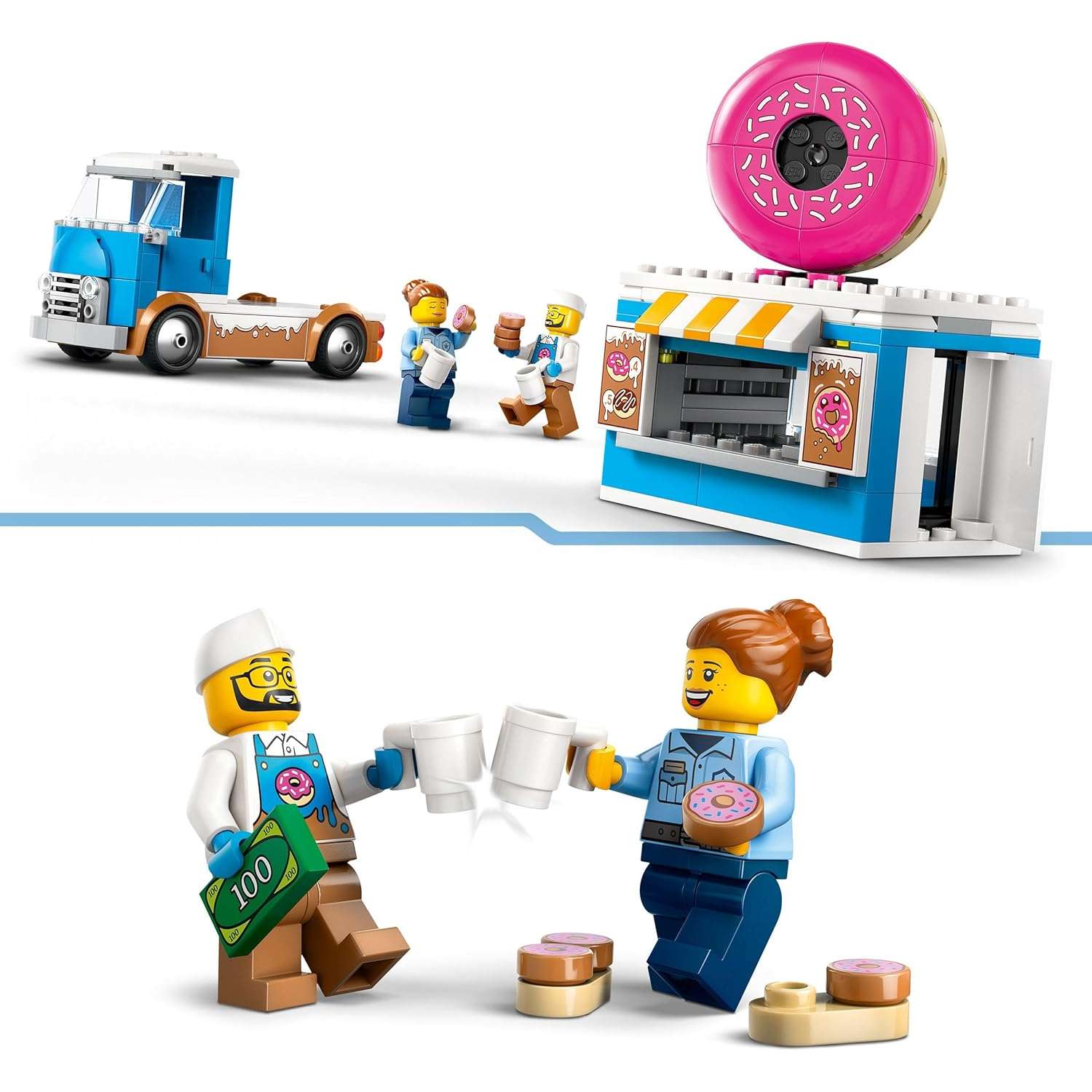 Конструктор LEGO City Грузовик для пончиков блочный - фото 4