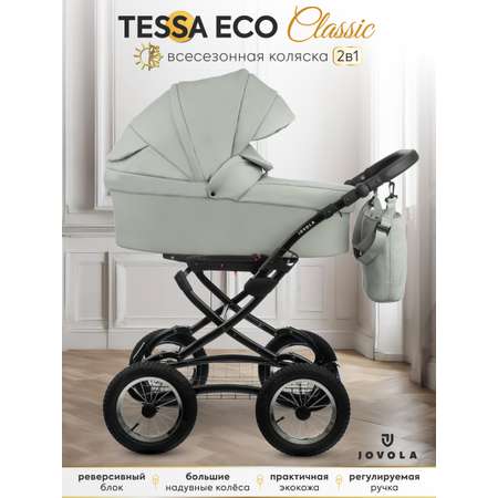 Коляска 2в1 JOVOLA Tessa Classic Eco 04 св.-серый серый