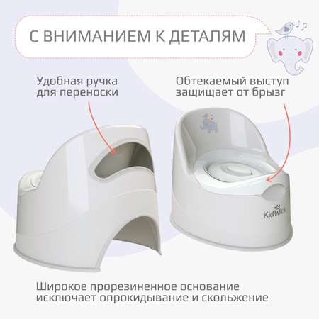 Горшок туалетный KidWick Гигант серый-темно-серый с белой крышкой