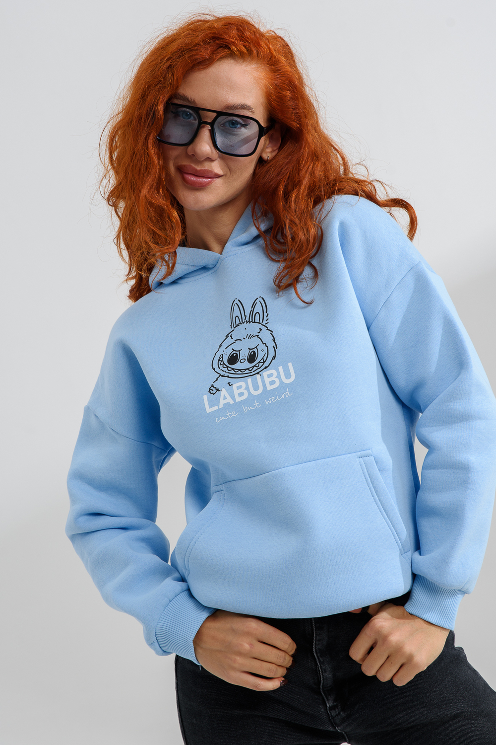 Худи Натали Суслова 8565 голубой+лабубу - фото 5