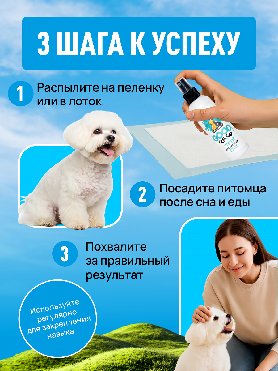 Спрей для кошек и собак GOODR Dog&Cat Приучение к туалету 150 мл - фото 4