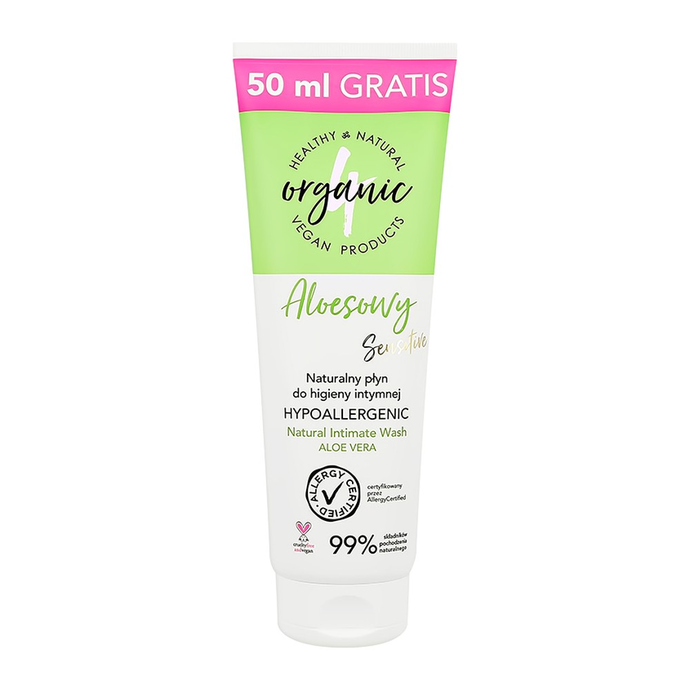 Гель для интимной гигиены 4organic гипоаллергенный Aloe sensitive 250 мл - фото 4