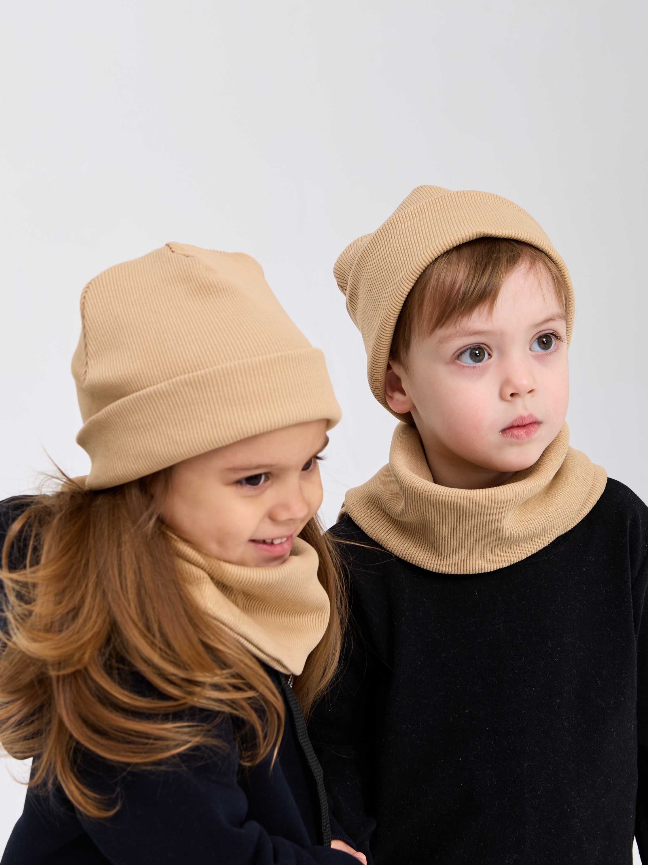 Шапка и снуд Лапушка 0256р Светло-бежевый - фото 3