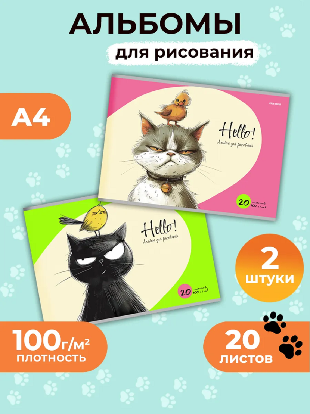 Альбом Prof-Press А4 20 лист. 2 шт. - фото 1