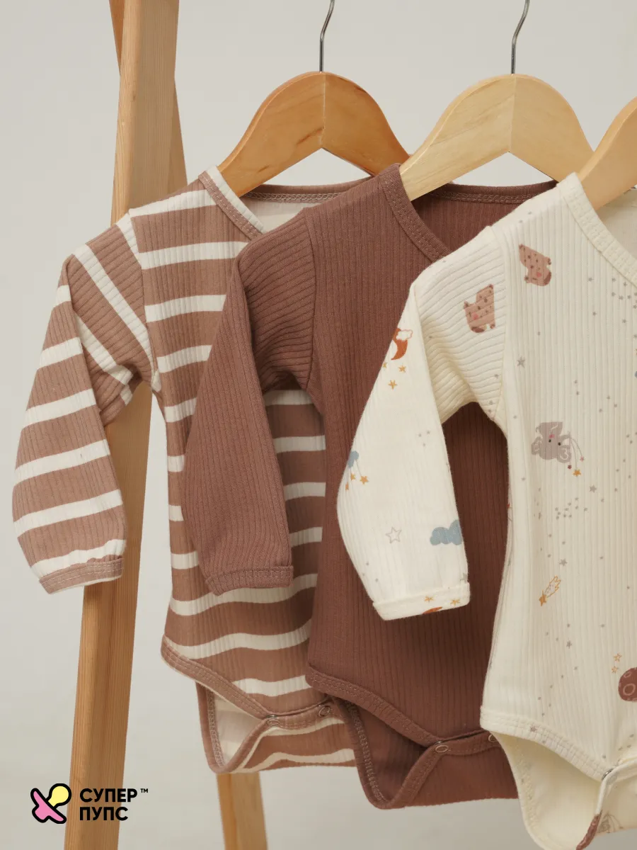 Боди 3 шт Супер Пупс нбр/3пр/бд/зап/таупкапибары - фото 17