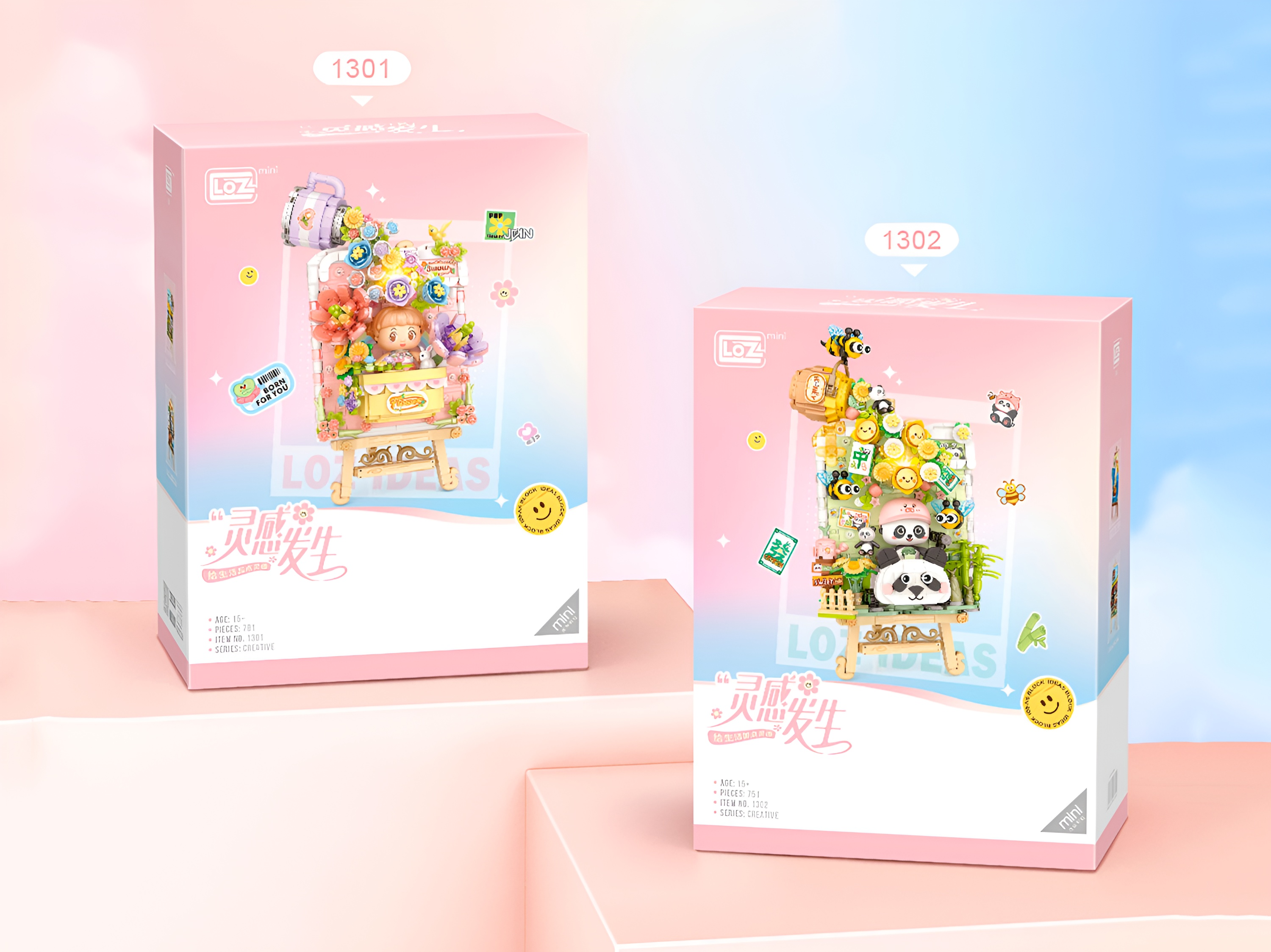 Конструктор Loz Панда с пчёлами из мини-блоков 751 дет. - фото 2