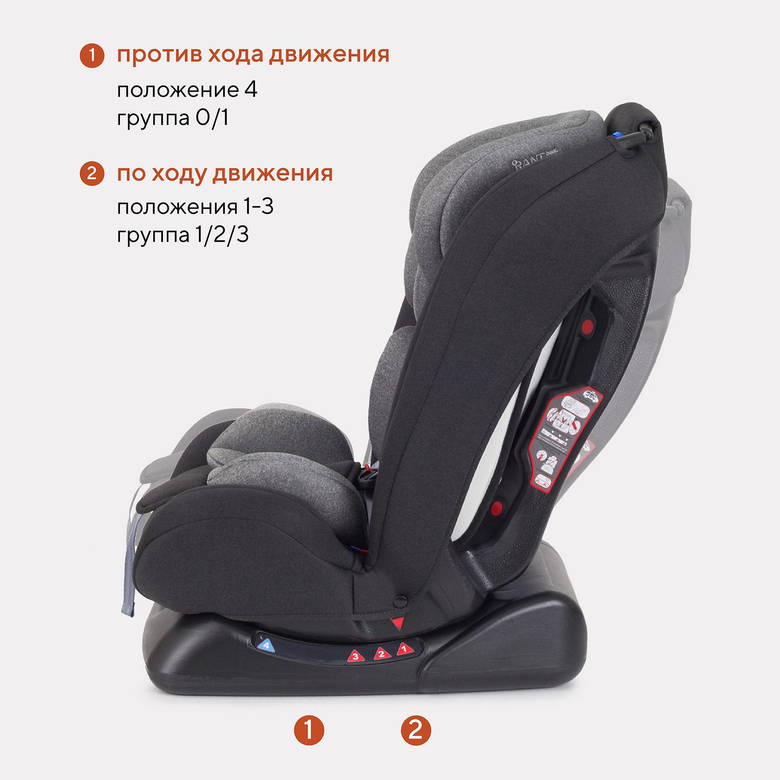 Автокресло Rant Basic Unity Grey 0+/1/2/3 (0-36 кг) - фото 7