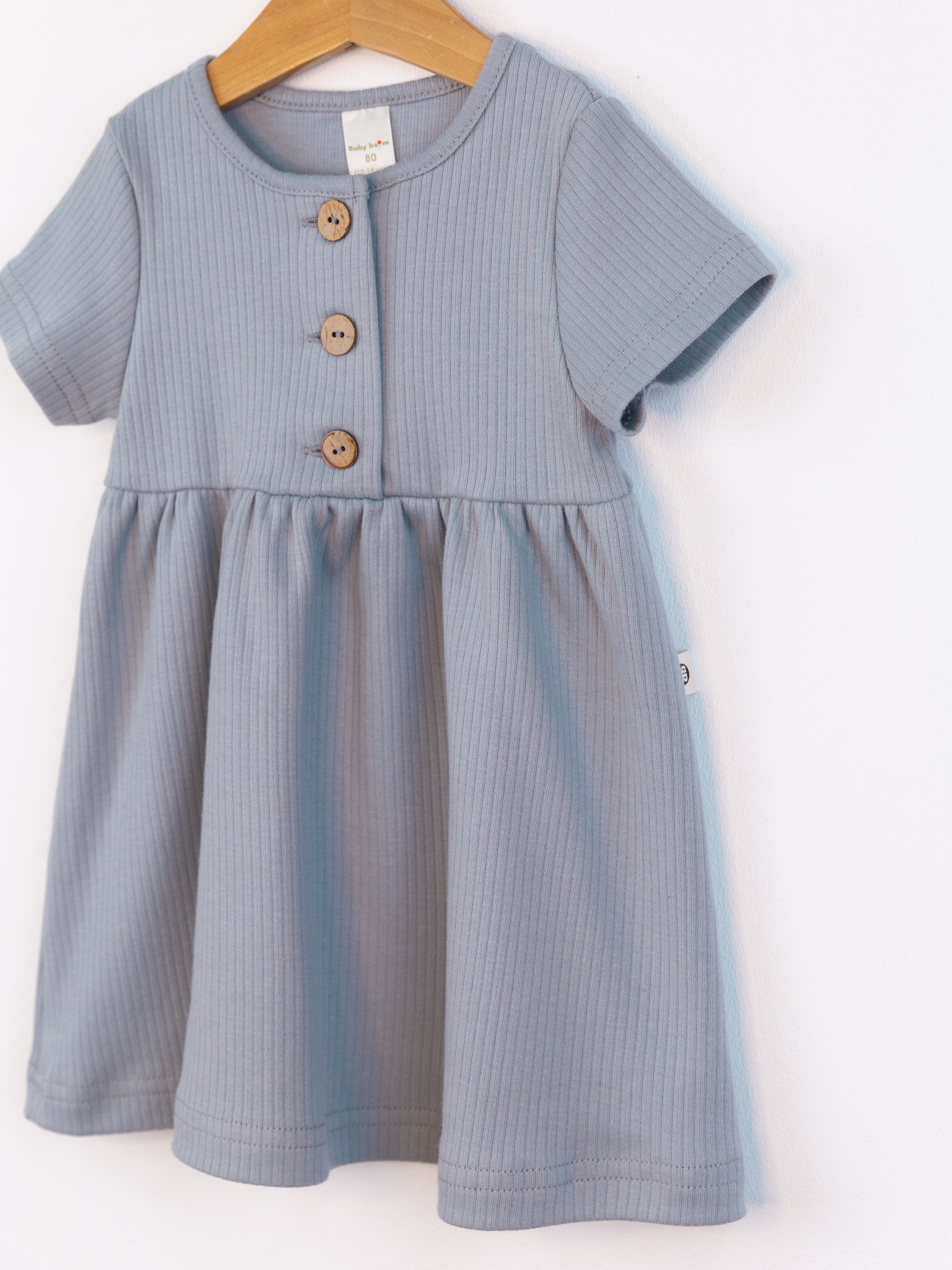 Платье Baby boom С265/3-И Платье короткий рукав пуговицы светло-серый - фото 3