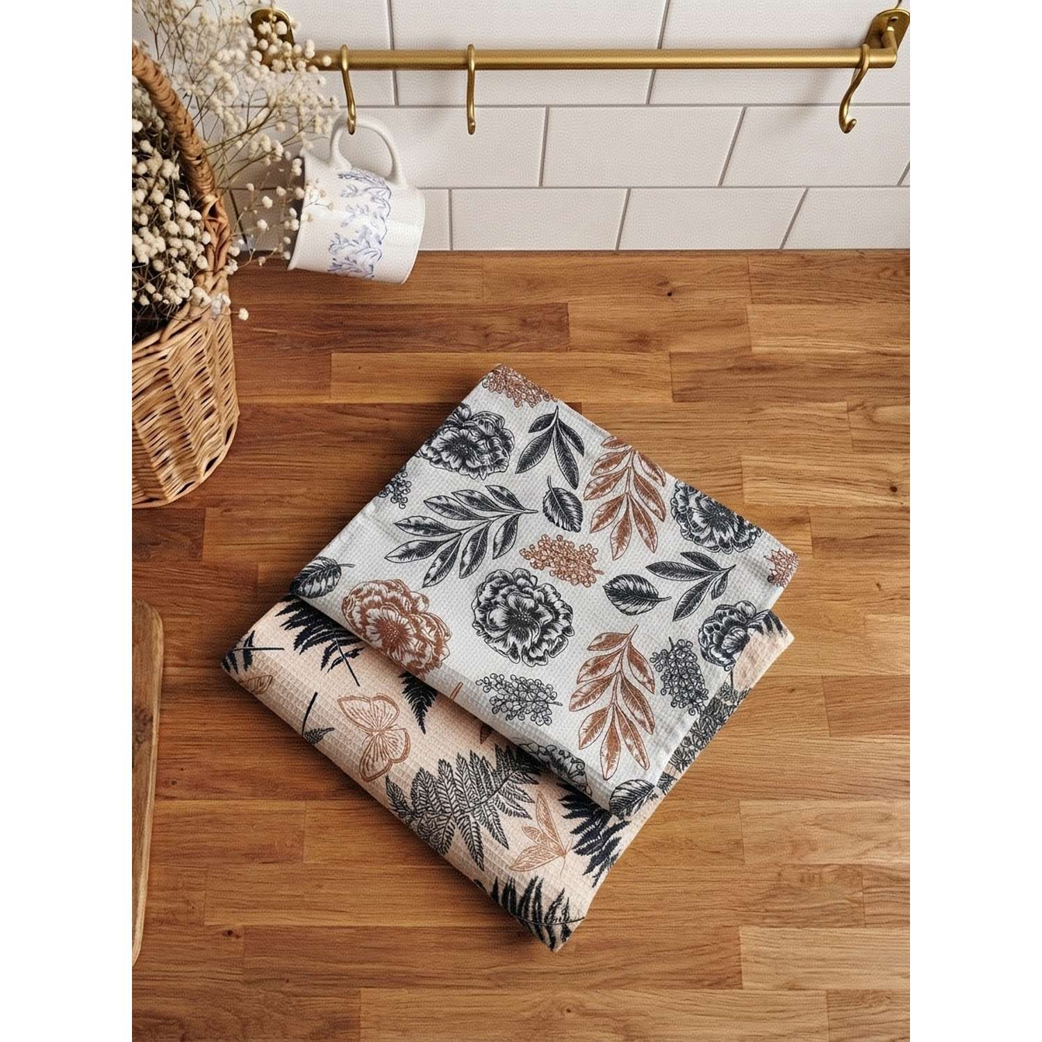 Полотенце MONRO Папоротник 35 x 60 см 2 шт. в ассортименте - фото 1
