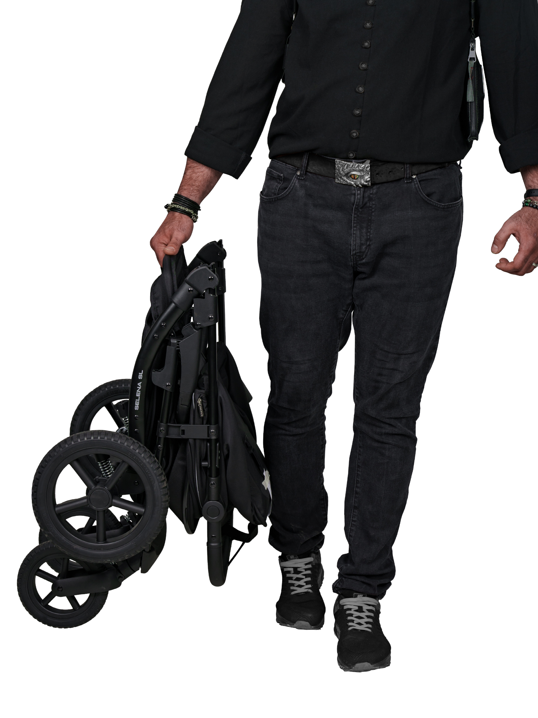 Коляска прогулочная JOVOLA Selena SL, всесезонная черный - фото 27