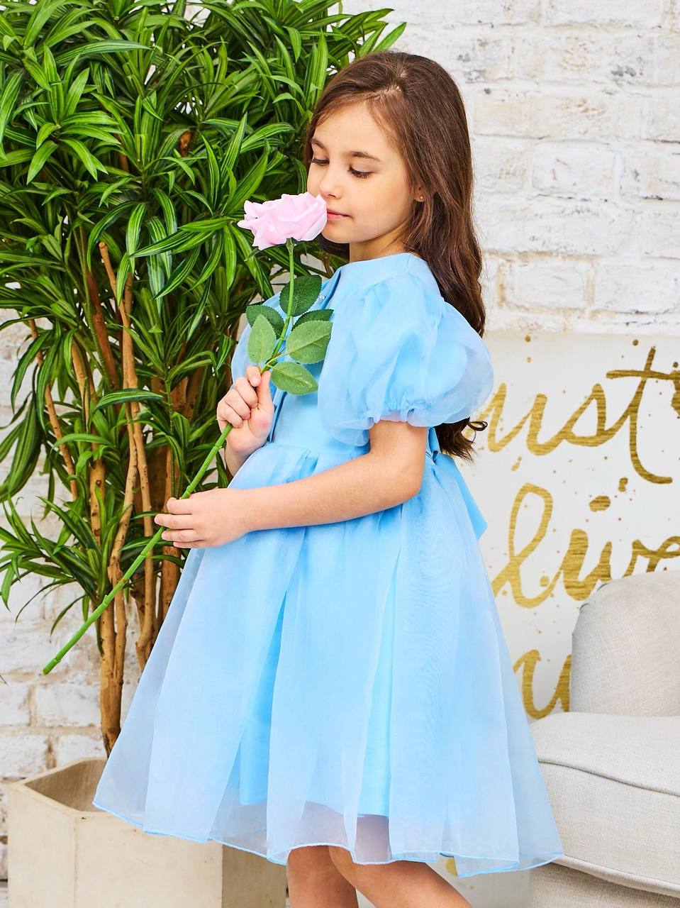 Платье Sofisha kids Plat.organza.blue - фото 3