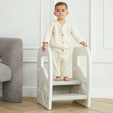 Горка детская 2 в 1 UNIX Kids Grey с подставкой для ног