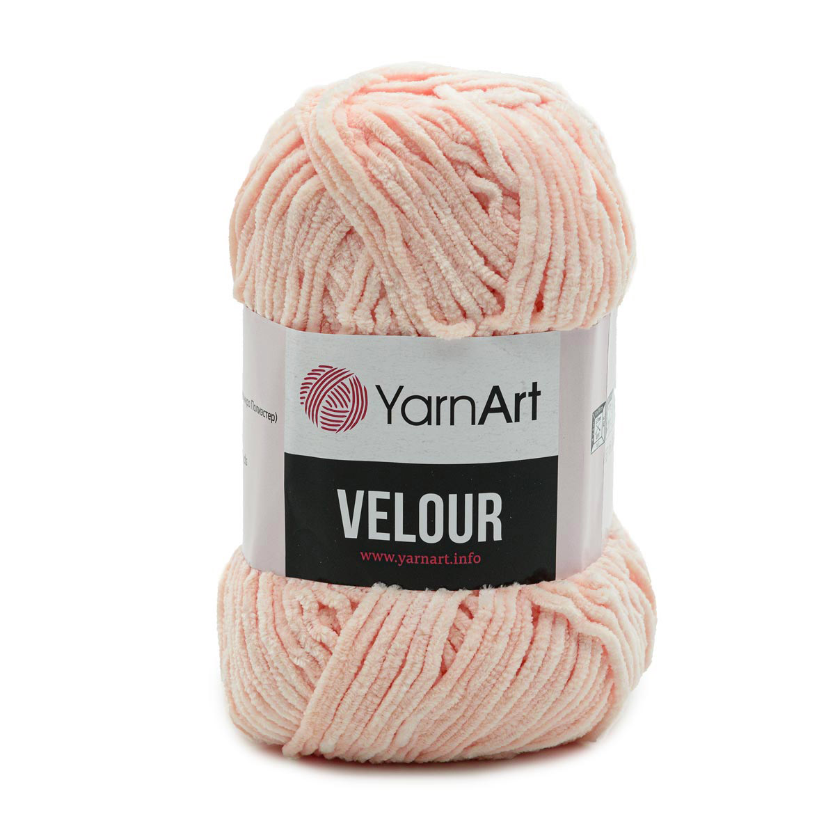 Пряжа для вязания YarnArt Velour 100 г 170 м микрополиэстер мягкая велюровая 5 мотков 869 пудровый - фото 1
