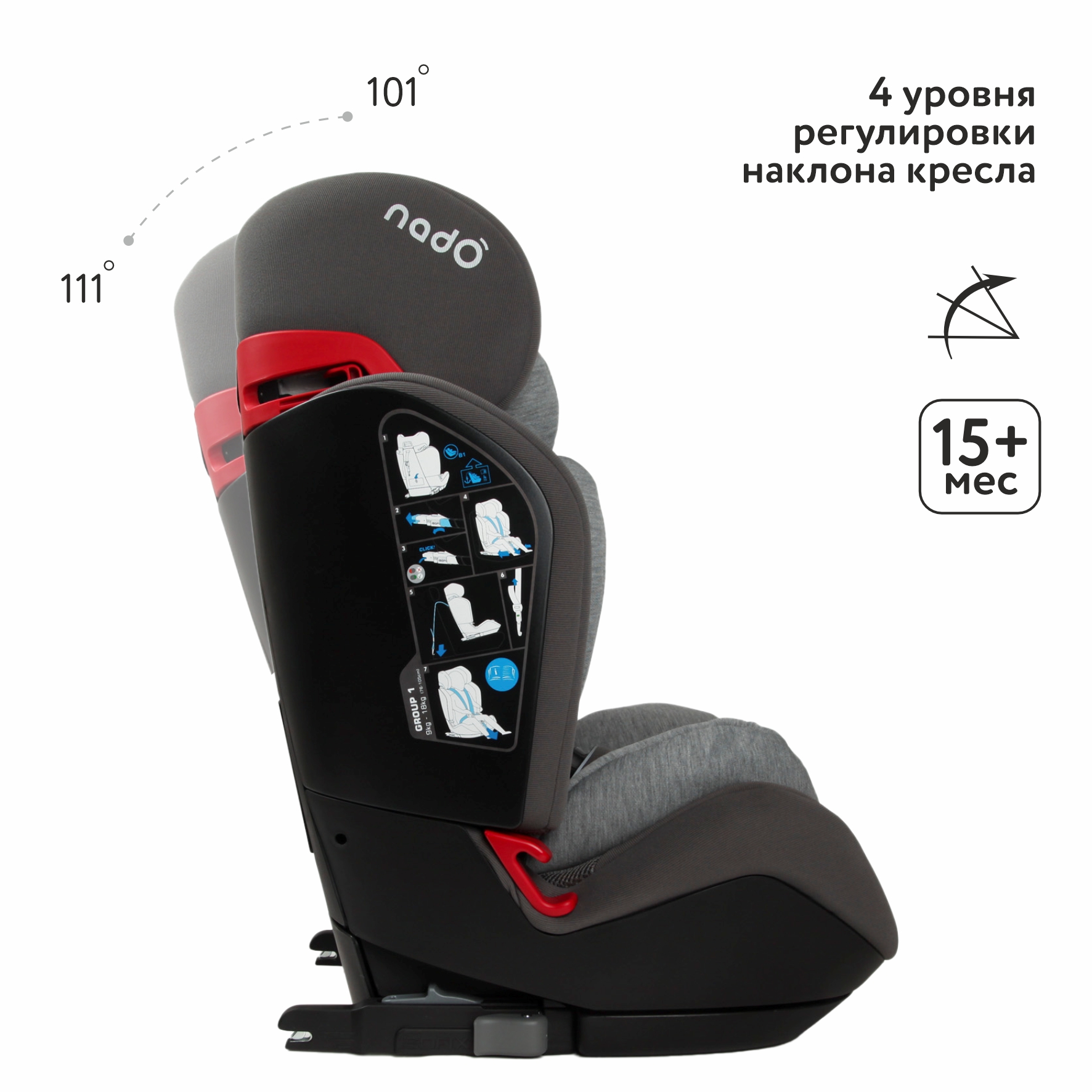 Автокресло nado Coconut ash Isofix 1/2/3 (9-36 кг) - фото 2