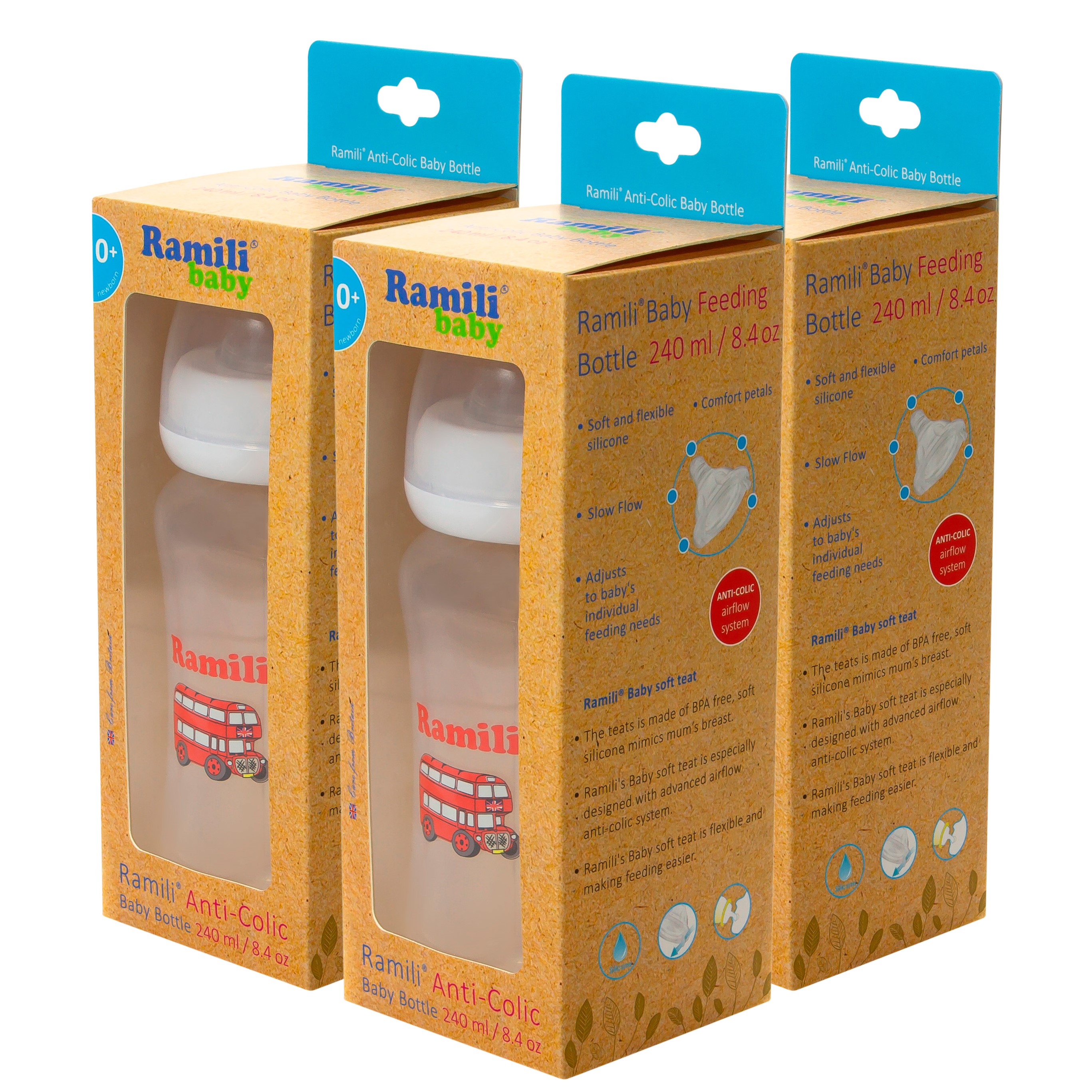 Бутылочка Ramili Anti-Colic 240 мл 3 шт. - фото 15