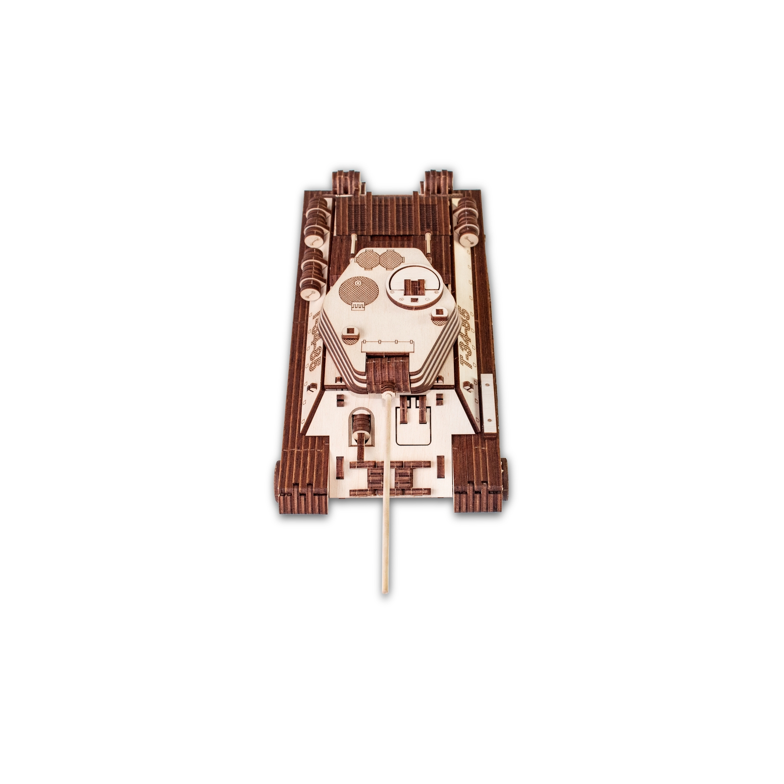 Конструктор Eco Wood Art Танк Т-34-85 деревянный 965 дет. - фото 6