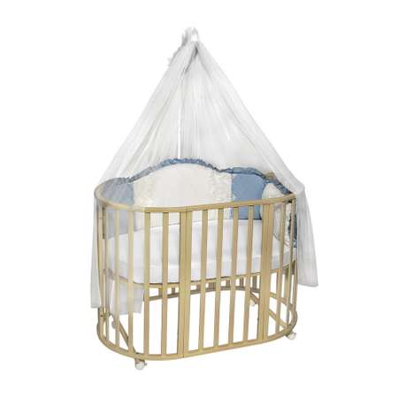 Детская кроватка Sweet Baby овальная, продольный маятник (слоновая кость)