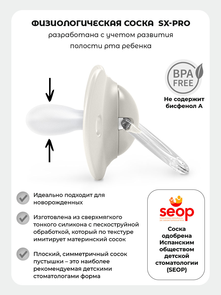 Пустышка Suavinex силикон ортодонтическая от 0 мес. 2 шт. - фото 2