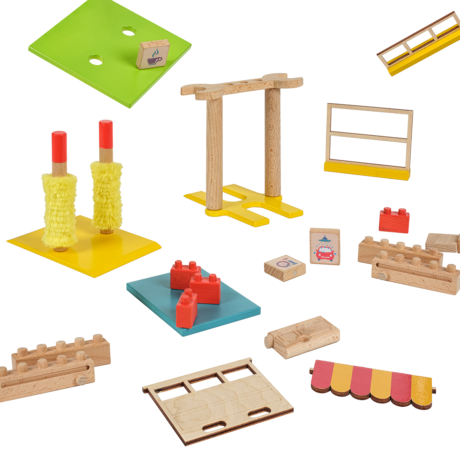 Конструктор WOOD BLOCKS Транспарк деревянный - фото 14