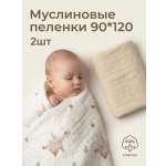 Пелёнка Сонный ежик Муслиновые пеленки муслин 100х130 см 2 шт.