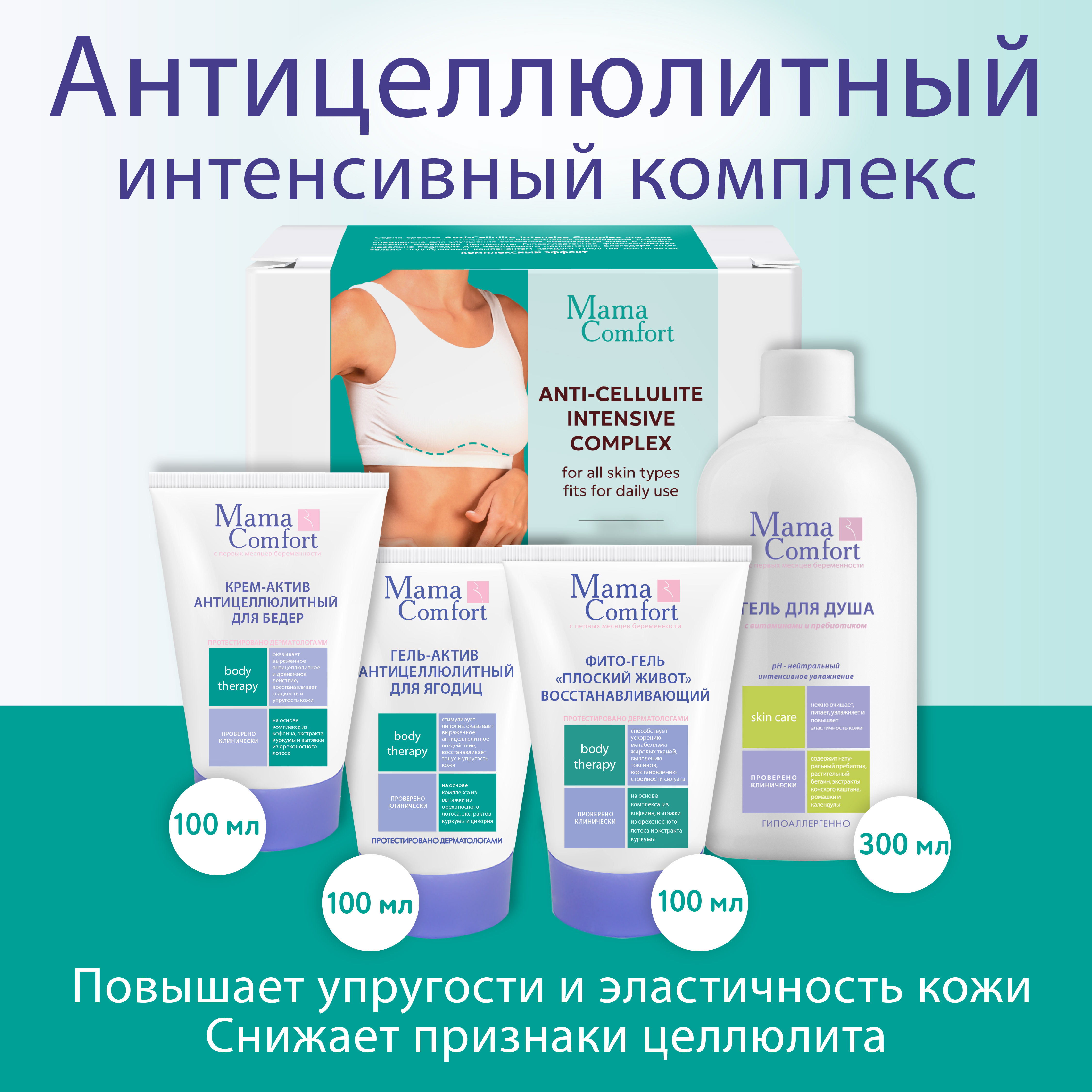 Набор средств Mama Com.fort Антицеллюлитный 600 мл - фото 1
