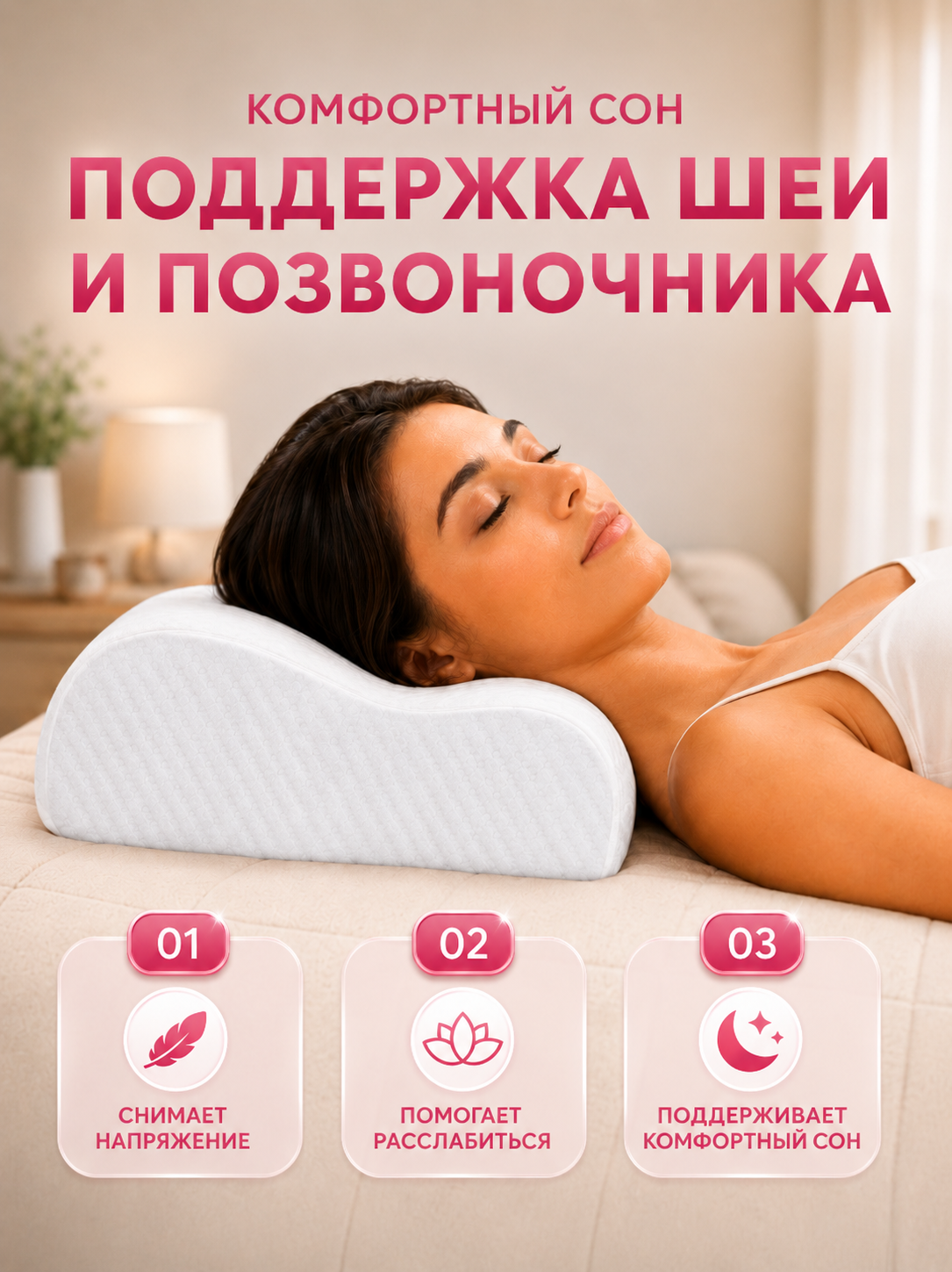 Подушка ортопедическая MemorySleep 30 x 50 см - фото 3