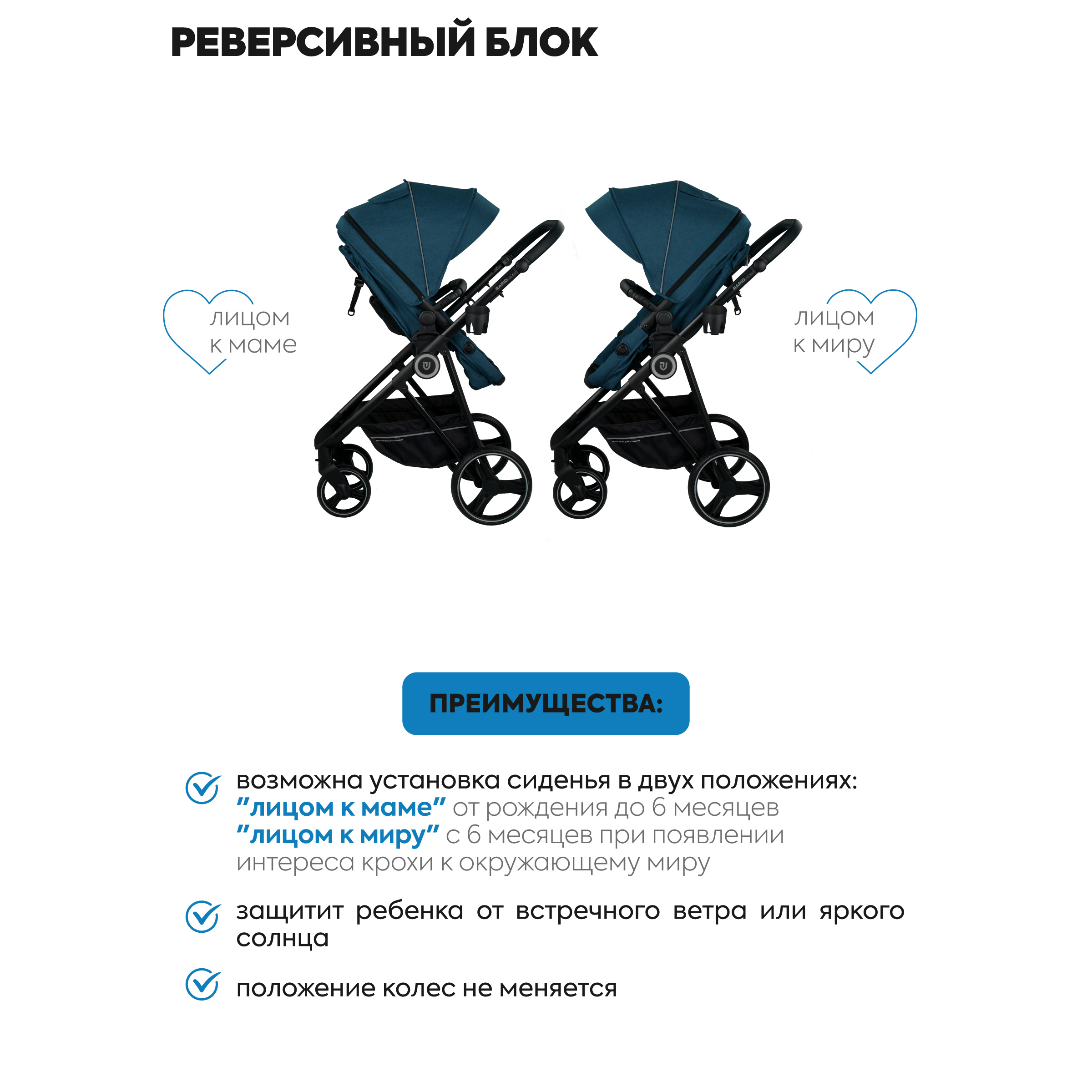 Коляска трансформер JOVOLA RAPID морская волна - фото 7