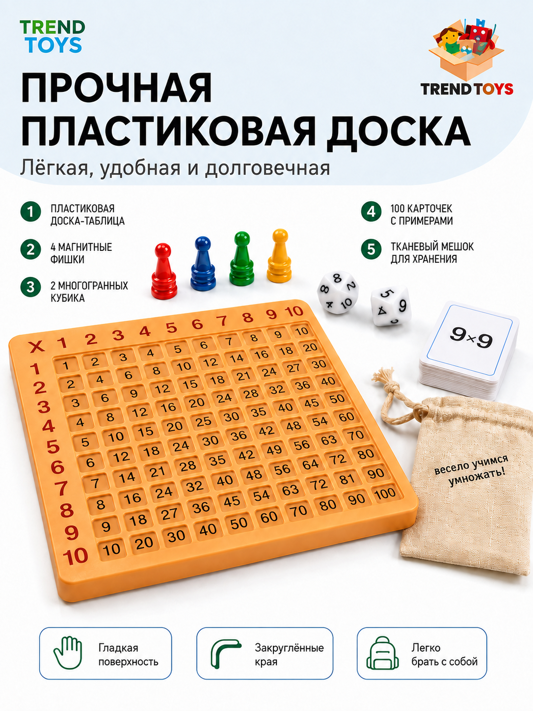 Настольная игра TrendToys Умножайка таблица умножения - фото 6