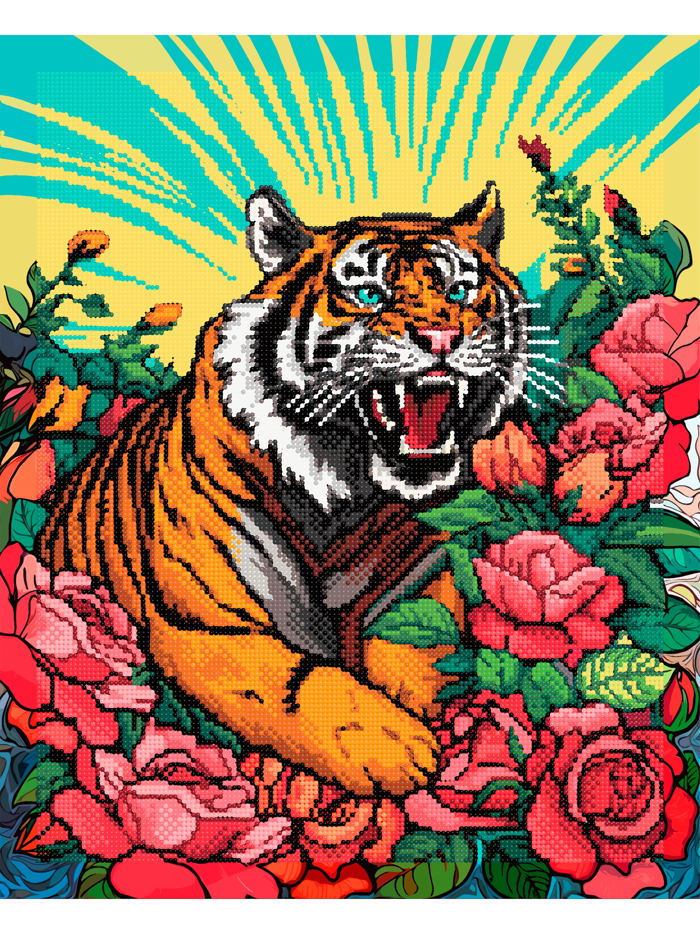 Алмазная мозаика Это просто шедевр Тигр в саду в ассортименте - фото 2
